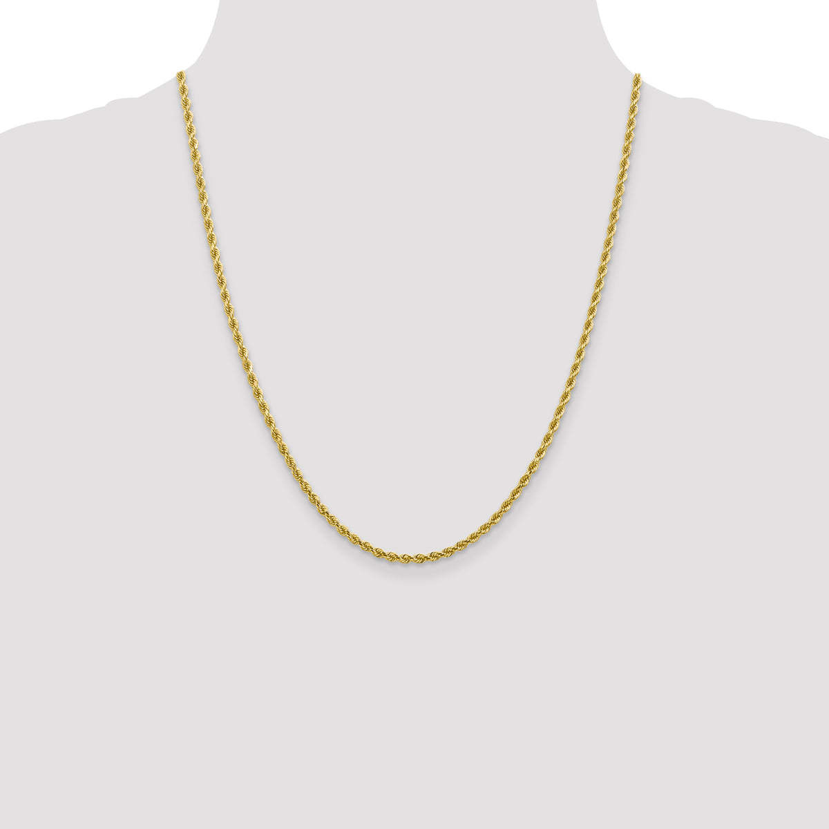 10k White Gold 2.75mm Diamond-Cut Rope Chain