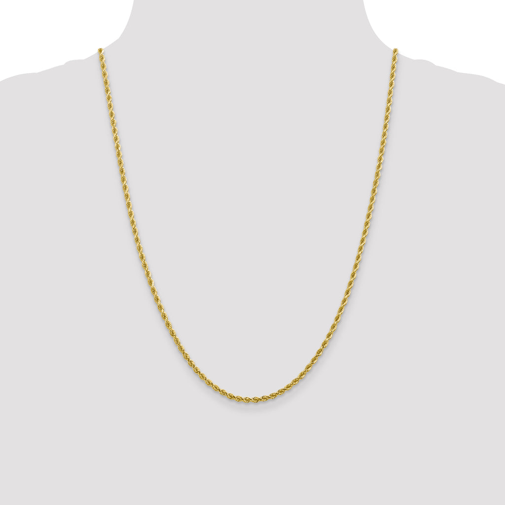 10k White Gold 2.75mm Diamond-Cut Rope Chain