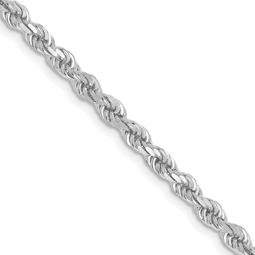 2.75mm 10K White Gold Diamond-Cut Rope Chain - Sophia Jewelers