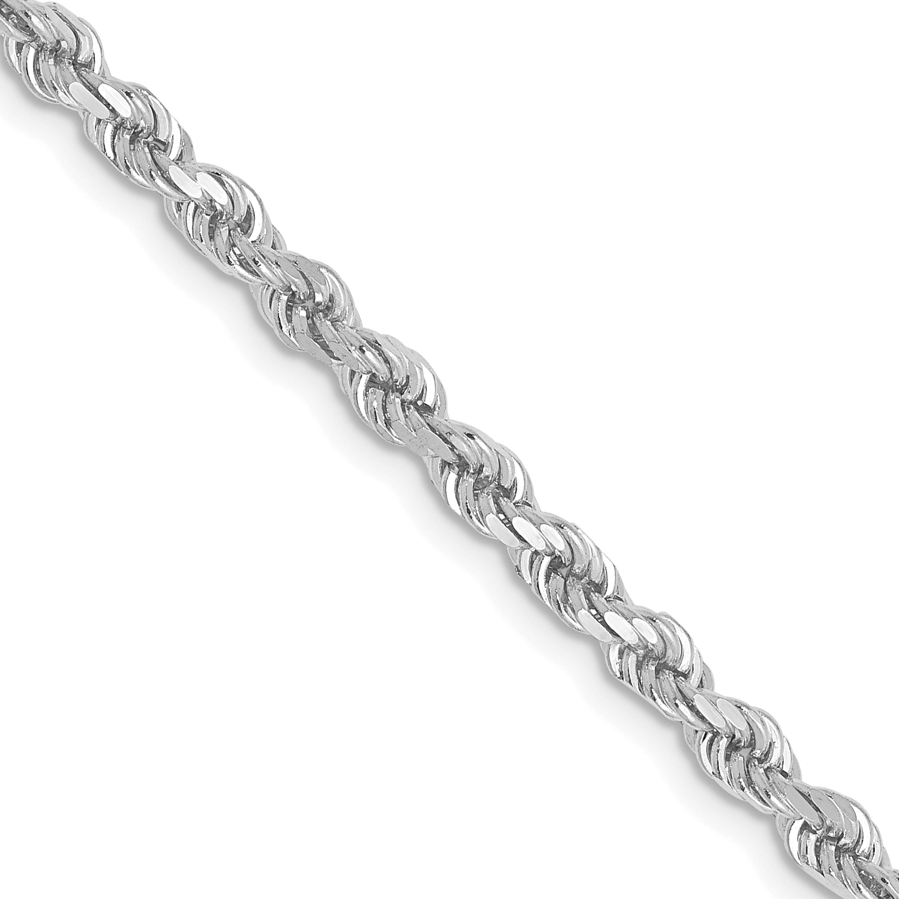 2.75mm 10K White Gold Diamond-Cut Rope Chain - Sophia Jewelers