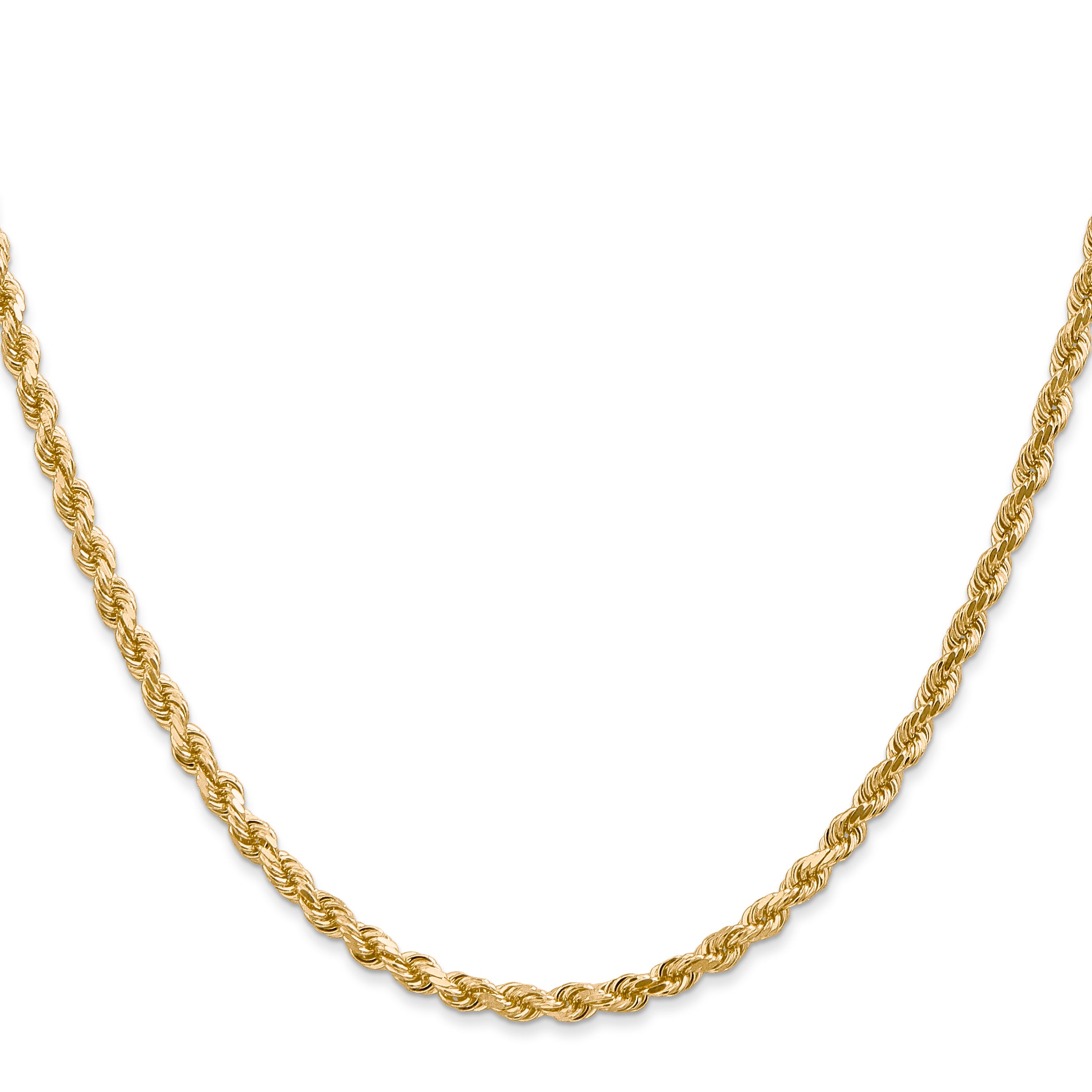 10k White Gold 3mm Diamond-Cut Rope Chain