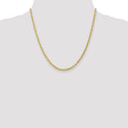 10k White Gold 3mm Diamond-Cut Rope Chain