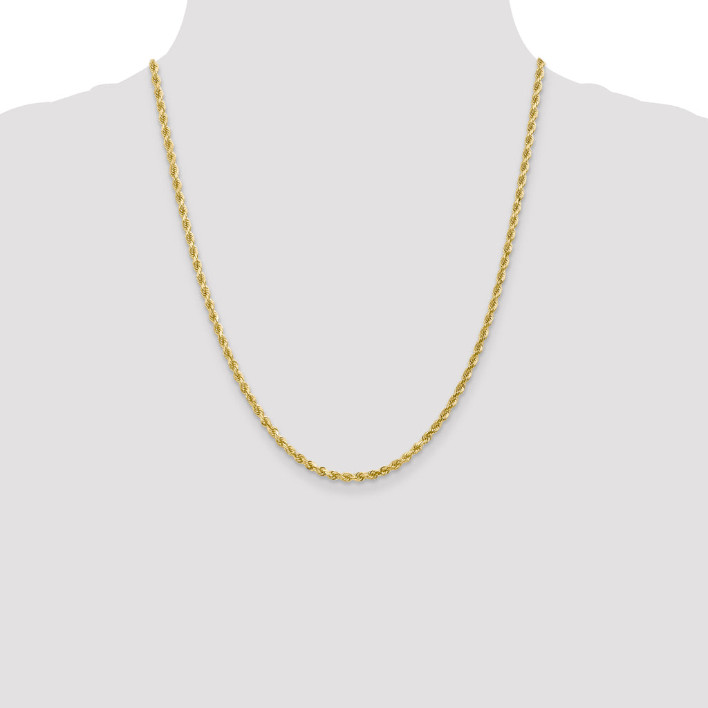 10k White Gold 3mm Diamond-Cut Rope Chain