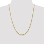 10k White Gold 3mm Diamond-Cut Rope Chain