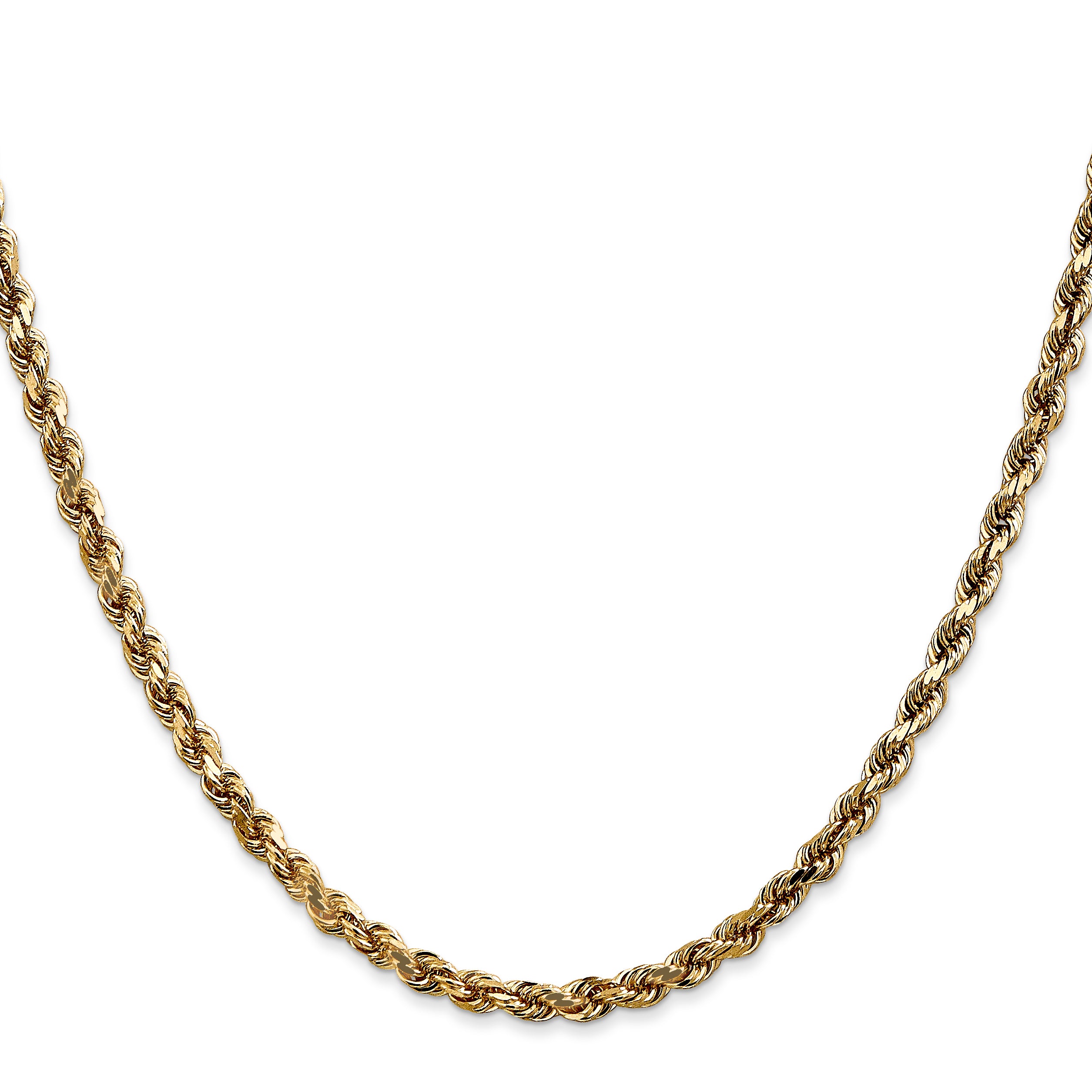 3.5mm 10K White Gold Diamond-Cut Rope Chain - Sophia Jewelers