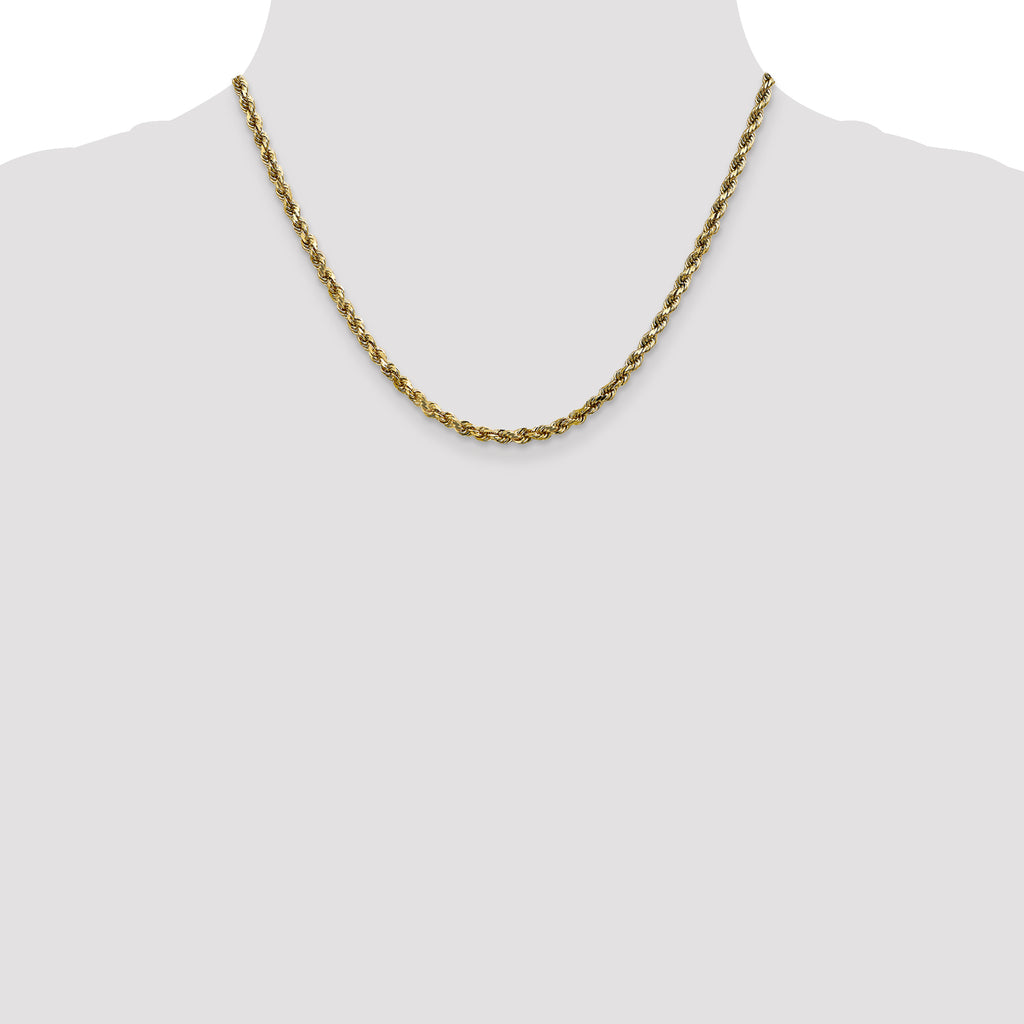 3.5mm 10K White Gold Diamond-Cut Rope Chain - Sophia Jewelers