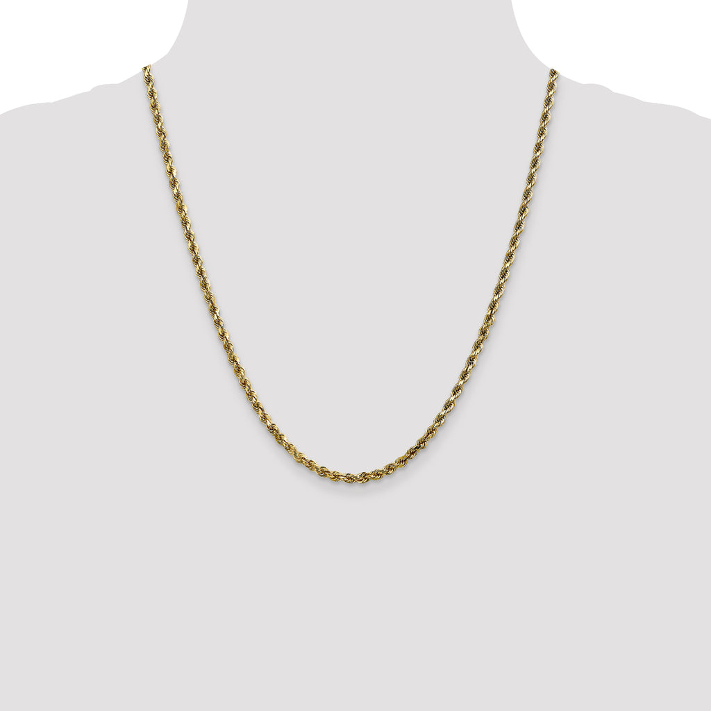 10k White Gold 3.5mm Diamond-Cut Rope Chain