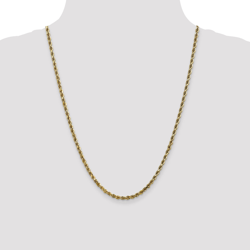 10k White Gold 3.5mm Diamond-Cut Rope Chain