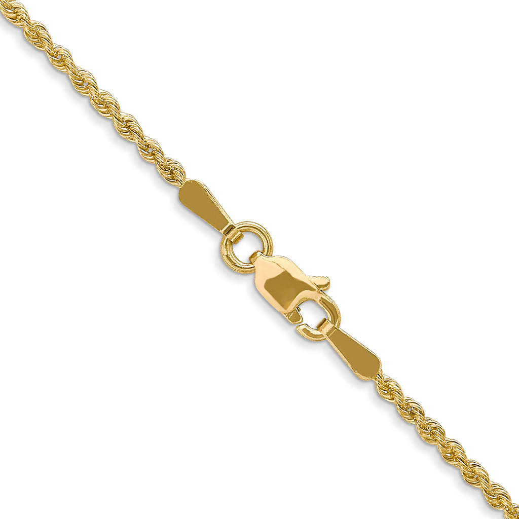 1.6mm 10K Yellow Gold Solid Rope Chain - Sophia Jewelers