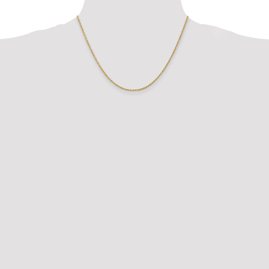 10k 1.6mm Solid Regular Rope Chain