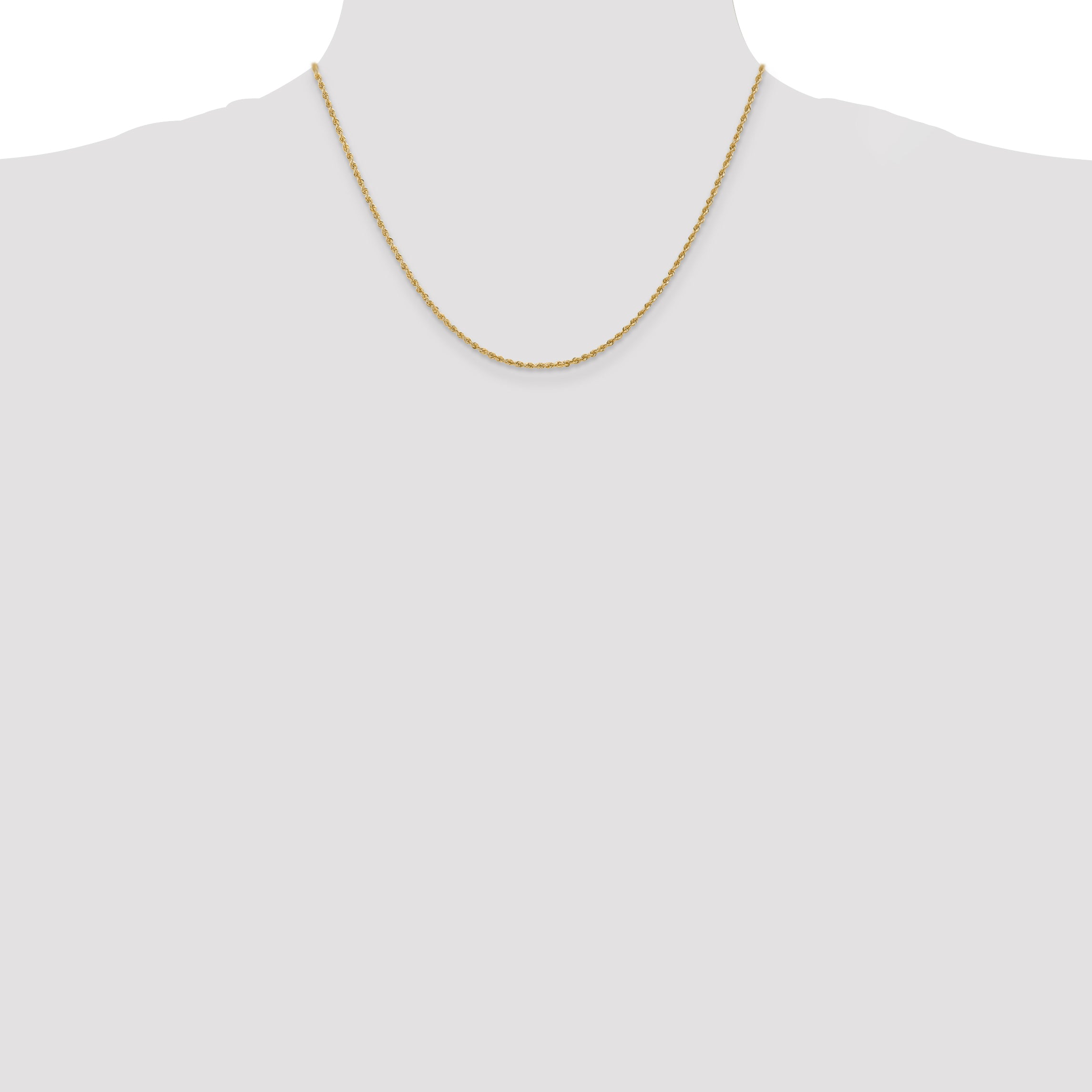10k 1.6mm Solid Regular Rope Chain
