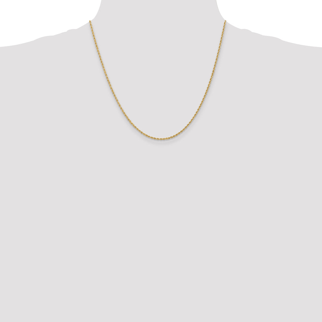 10k 1.6mm Solid Regular Rope Chain