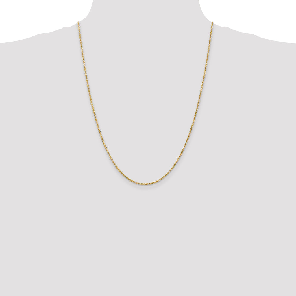 10k 1.6mm Solid Regular Rope Chain