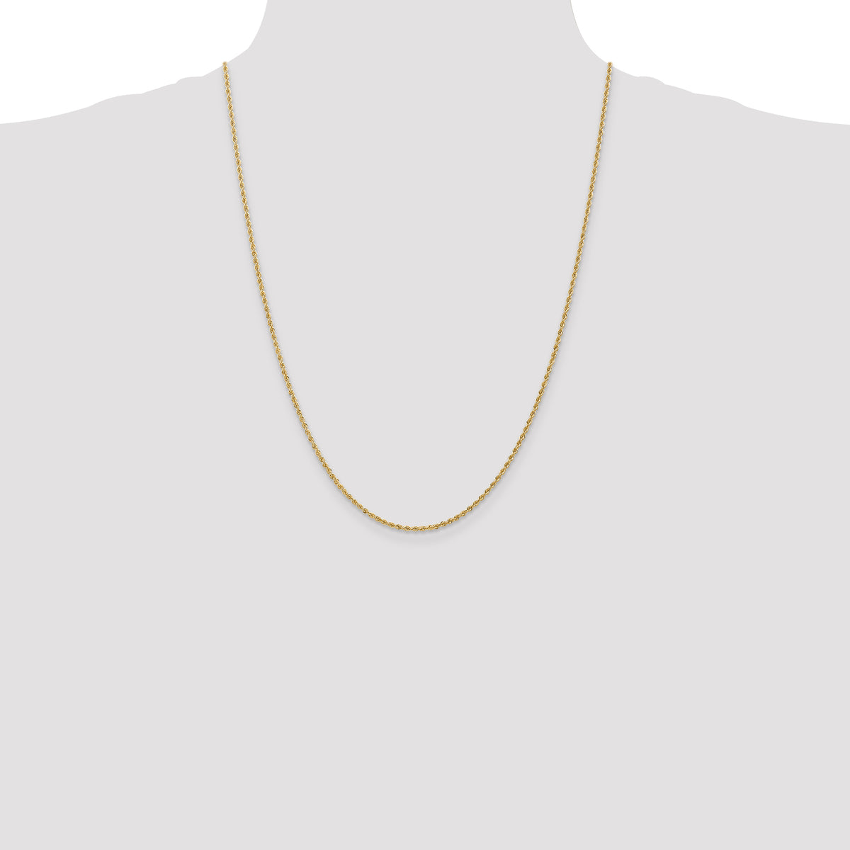 10k 1.6mm Solid Regular Rope Chain