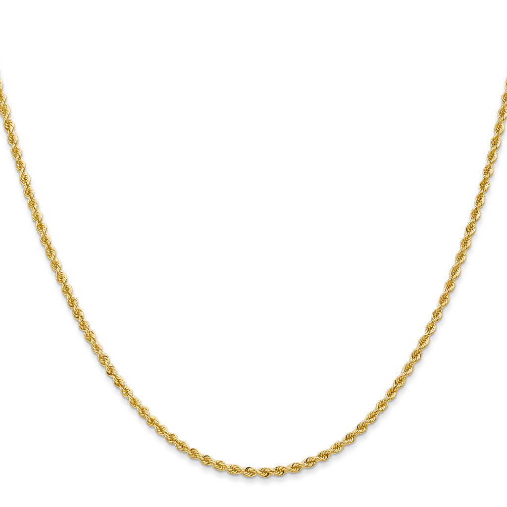2.0mm 10K Yellow Gold Solid Rope Chain - Sophia Jewelers