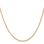 2.0mm 10K Yellow Gold Solid Rope Chain - Sophia Jewelers