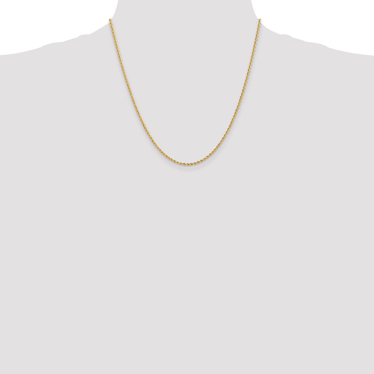 10k 2mm Solid Regular Rope Chain