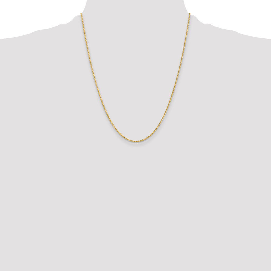 10k 2mm Solid Regular Rope Chain