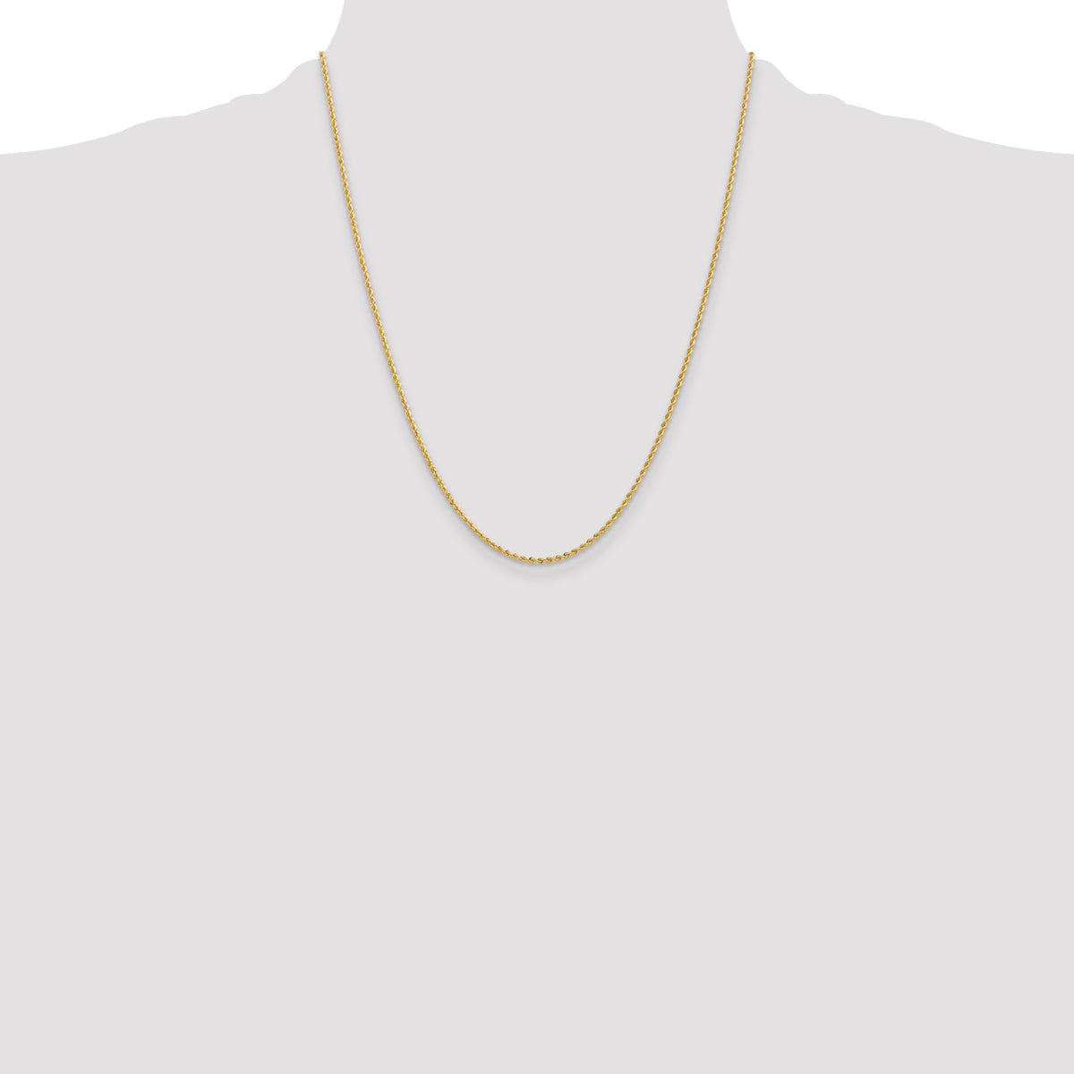 10k 2mm Solid Regular Rope Chain