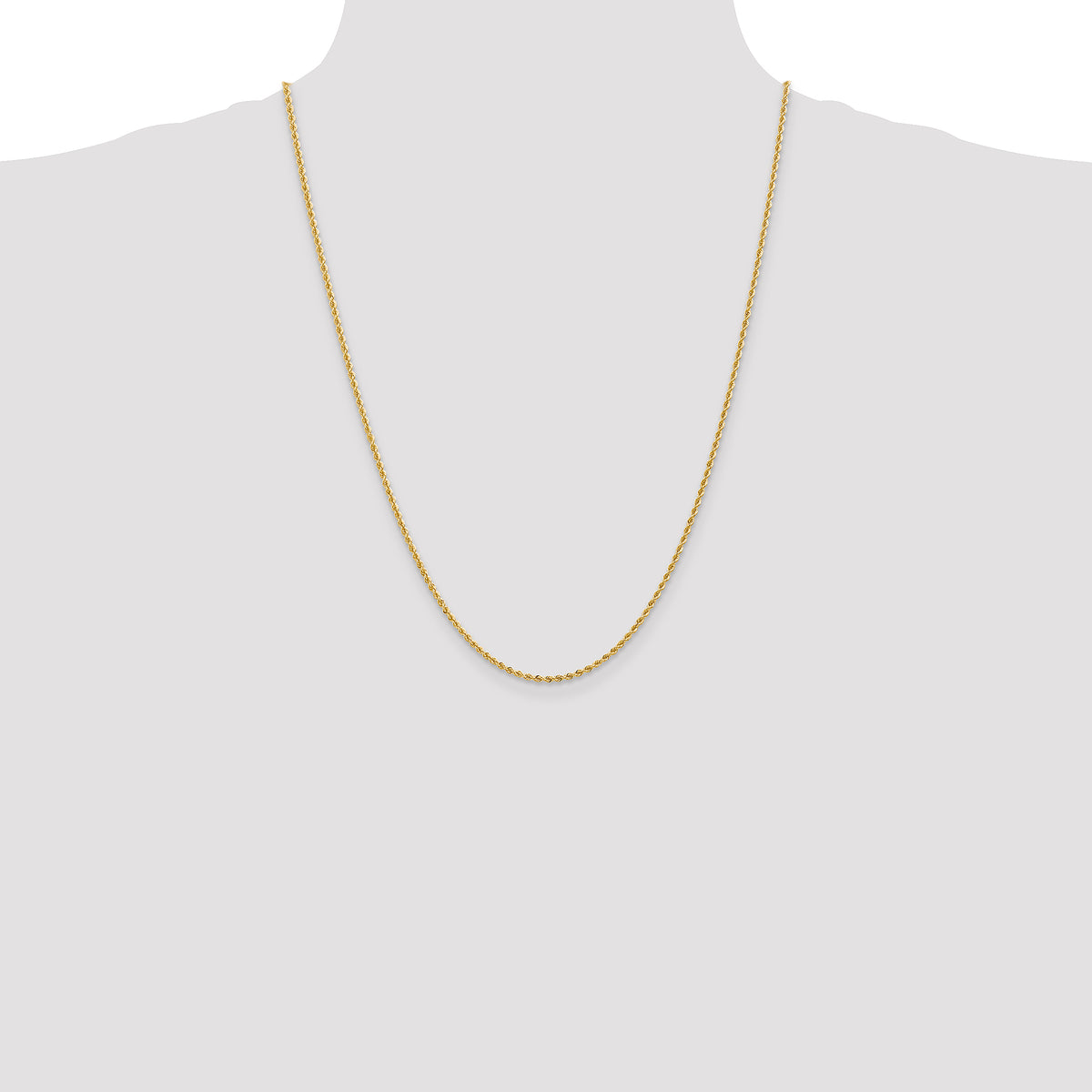 10k 2mm Solid Regular Rope Chain
