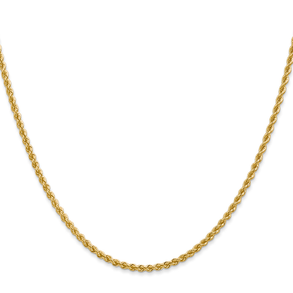 2.25mm 10K Yellow Gold Solid Rope Chain - Sophia Jewelers