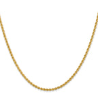 2.25mm 10K Yellow Gold Solid Rope Chain - Sophia Jewelers