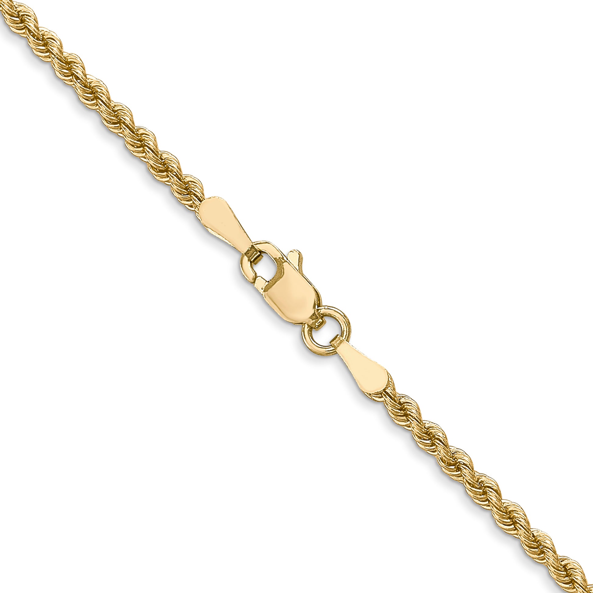 2.25mm 10K Yellow Gold Solid Rope Chain - Sophia Jewelers