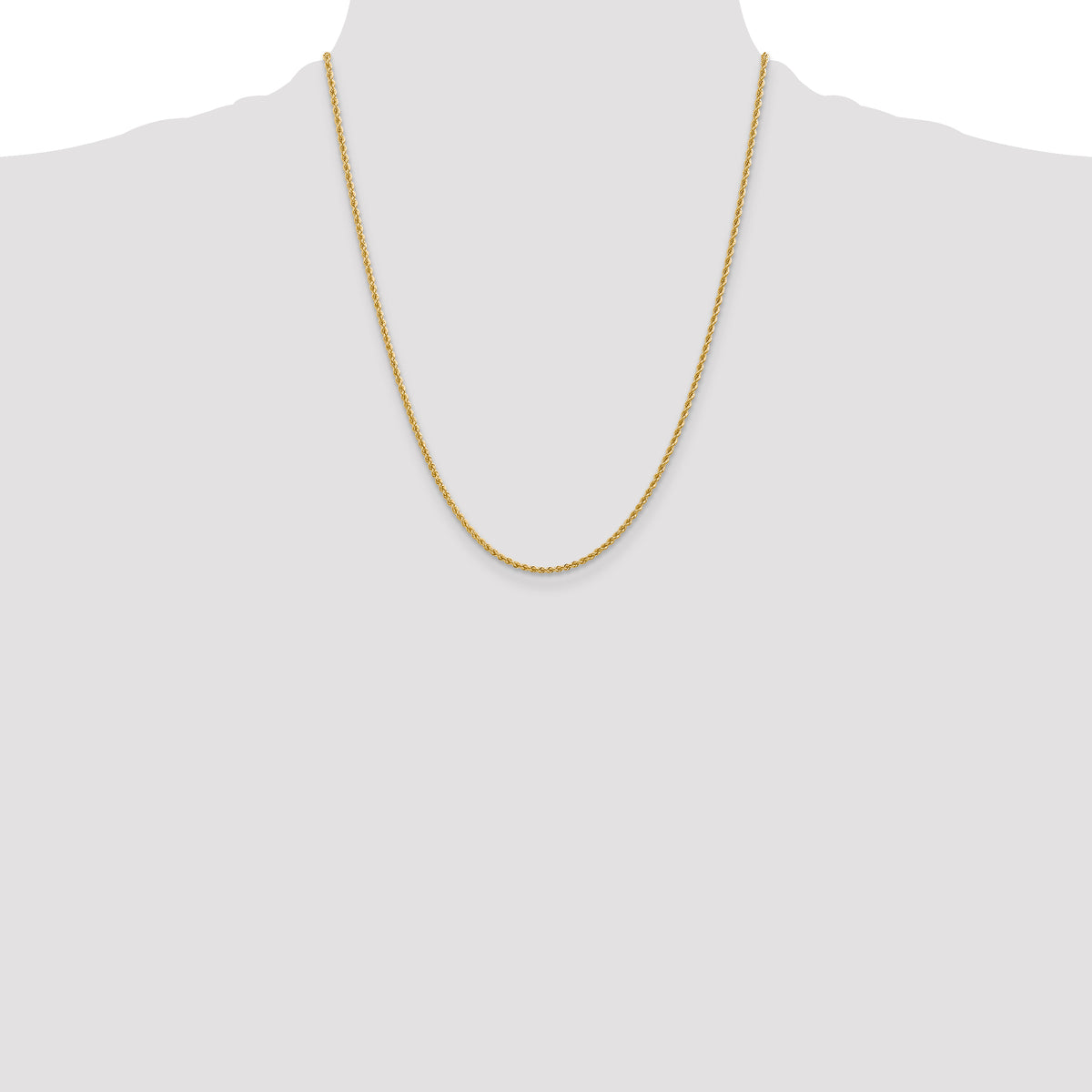 10k 2.25mm Solid Regular Rope Chain