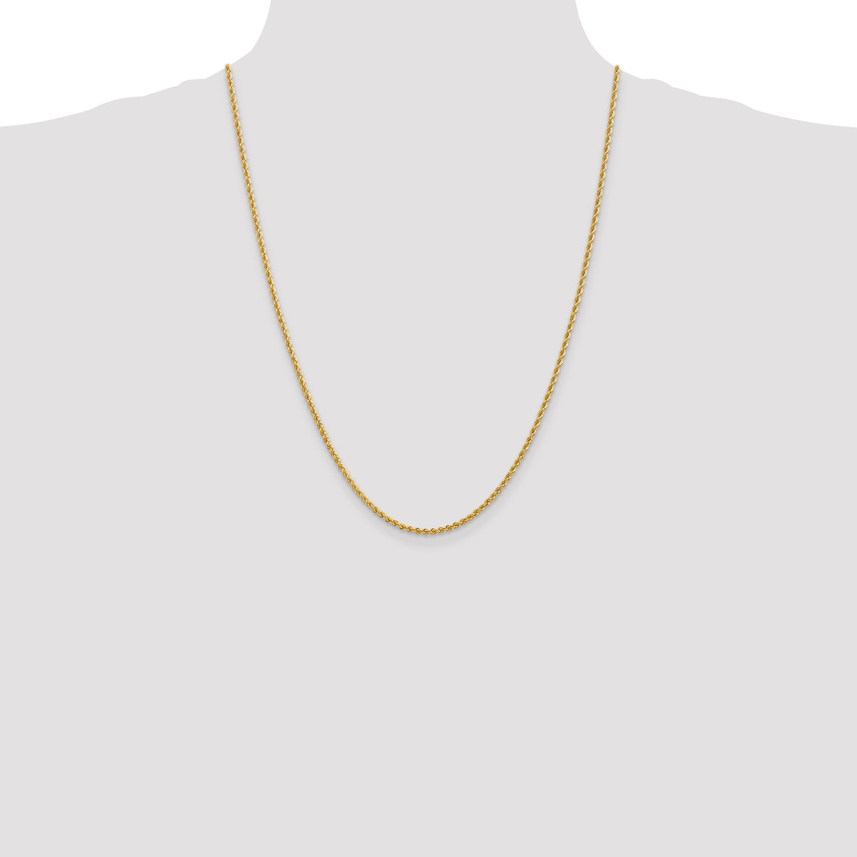 10k 2.25mm Solid Regular Rope Chain