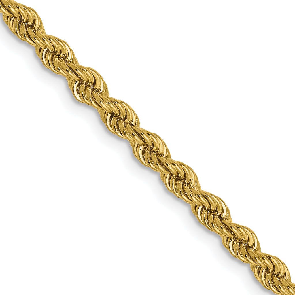 2.25mm 10K Yellow Gold Solid Rope Chain - Sophia Jewelers