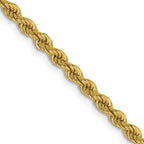 2.25mm 10K Yellow Gold Solid Rope Chain - Sophia Jewelers