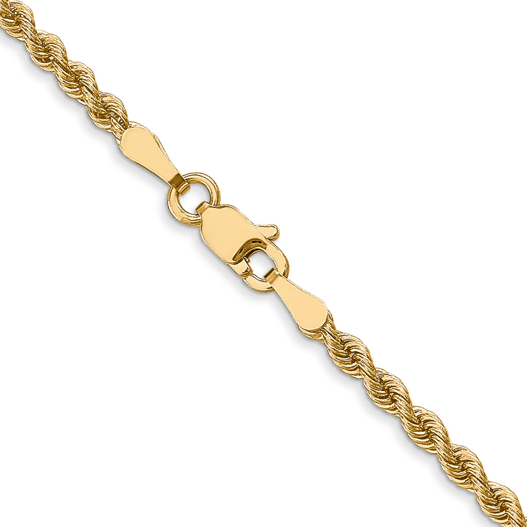 2.5mm 10K Yellow Gold Solid Rope Chain - Sophia Jewelers