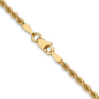 2.5mm 10K Yellow Gold Solid Rope Chain - Sophia Jewelers
