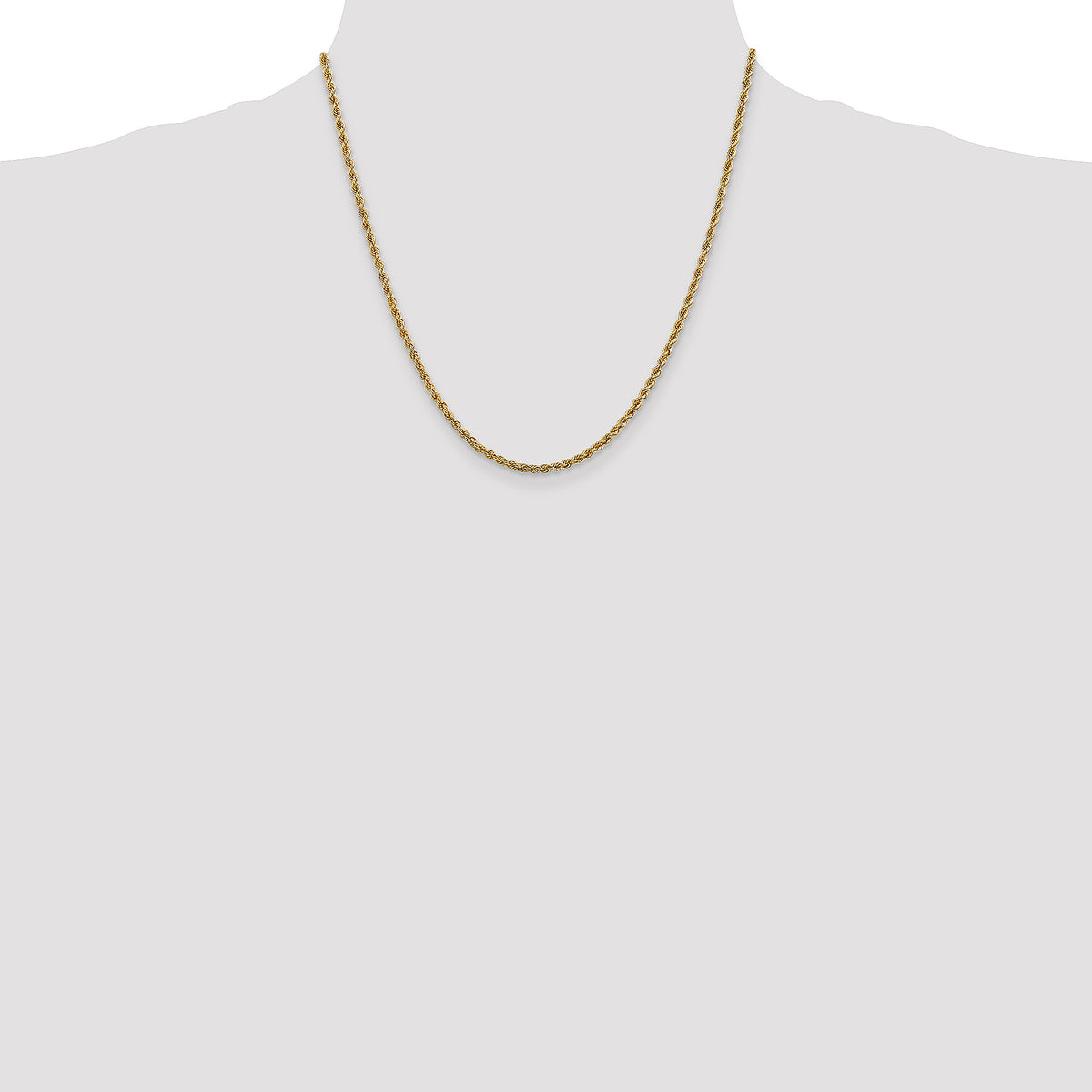 10k 2.5mm Solid Regular Rope Chain