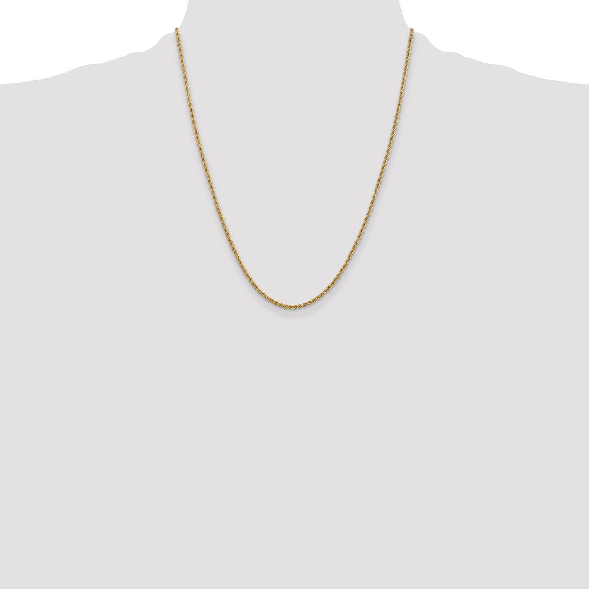 10k 2.5mm Solid Regular Rope Chain