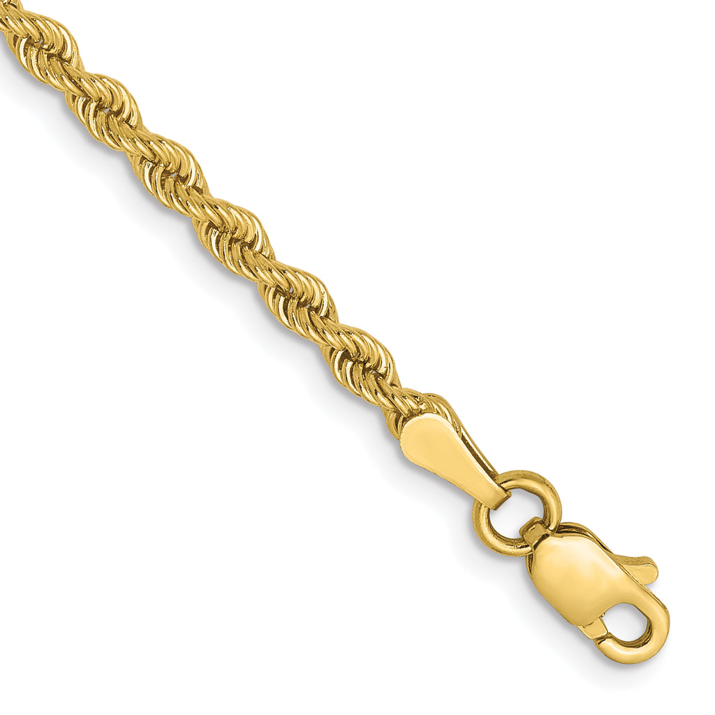 10k 2.5mm Solid Regular Rope Chain