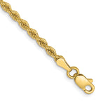 10k 2.5mm Solid Regular Rope Chain