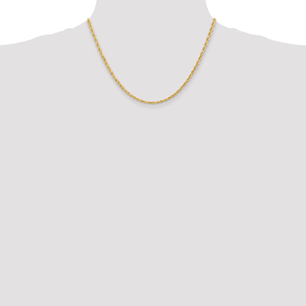 3.0mm 10K Yellow Gold Rope Chain - Sophia Jewelers