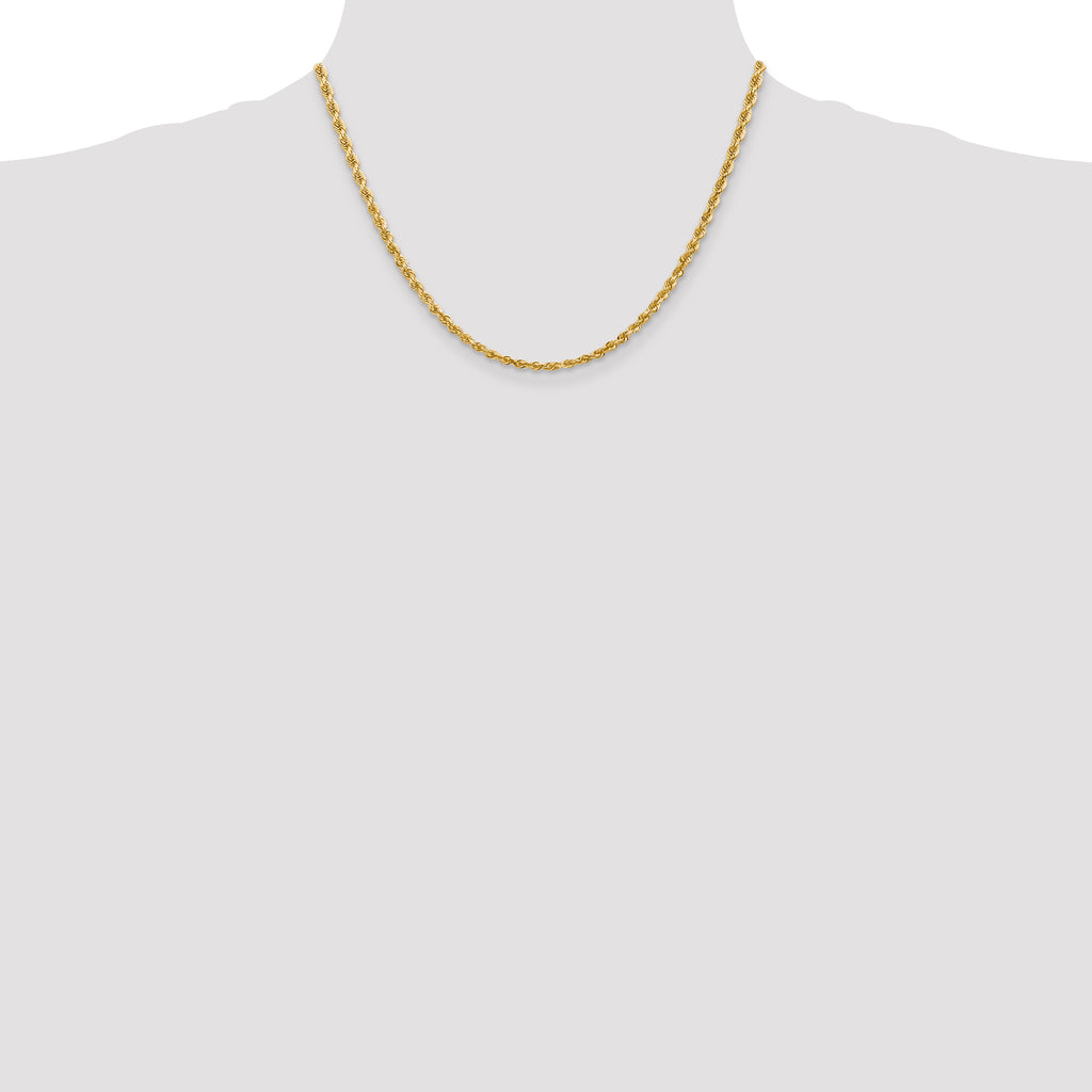 3.35mm 10K Yellow Gold Rope Chain - Sophia Jewelers