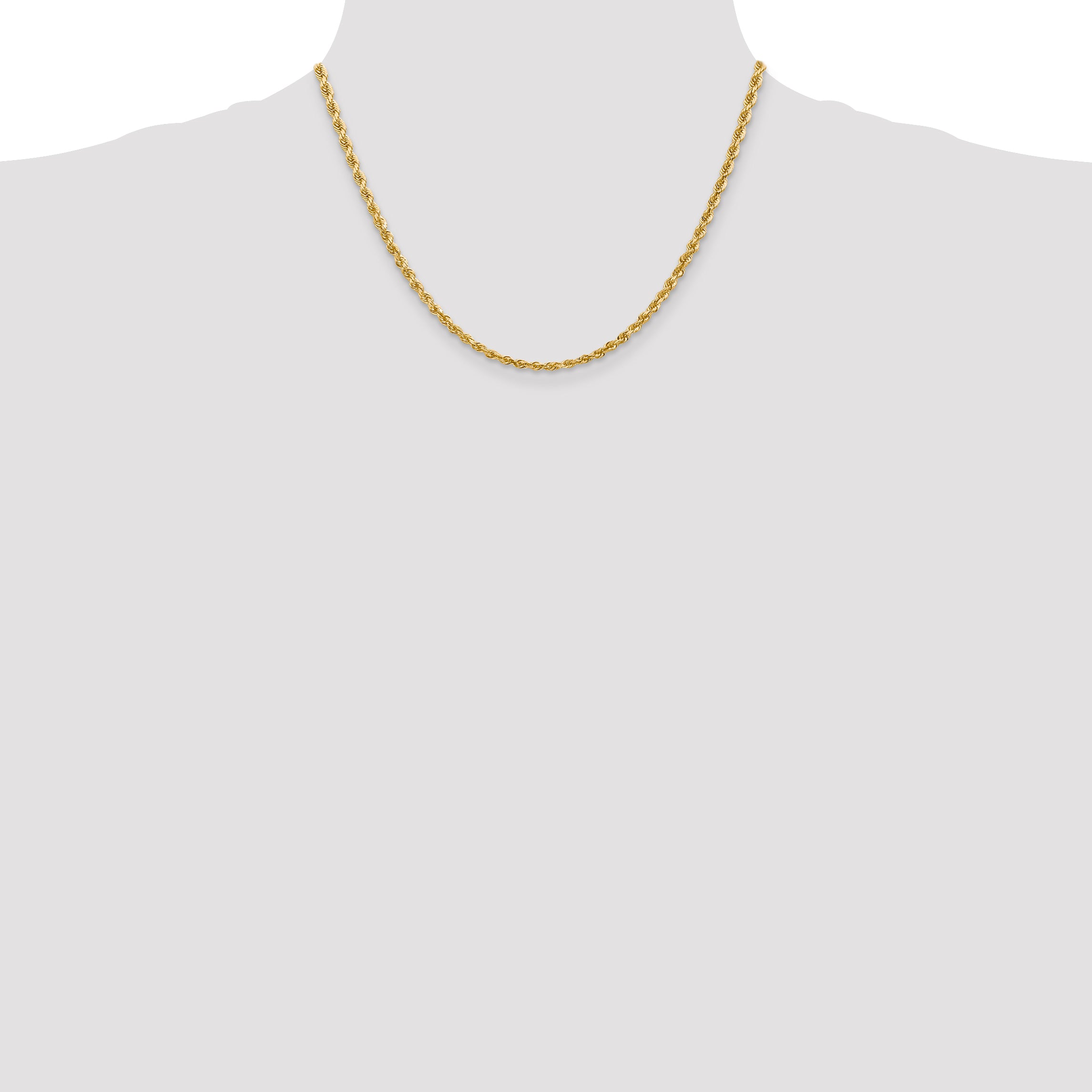 3.35mm 10K Yellow Gold Rope Chain - Sophia Jewelers