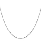 10k White Gold 1.5mm Diamond-Cut Lightweight Rope Chain
