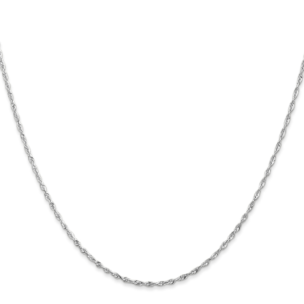 10k White Gold 1.5mm Diamond-Cut Lightweight Rope Chain