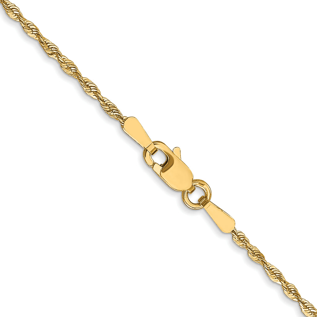 1.5mm 10K White Gold Diamond-Cut Lightweight Rope Chain - Sophia Jewelers