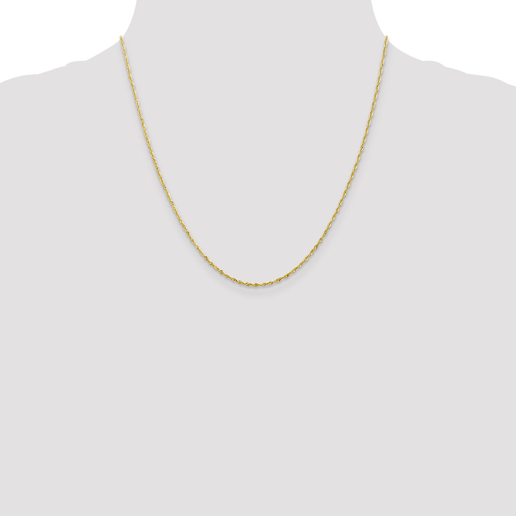1.5mm 10K White Gold Diamond-Cut Lightweight Rope Chain - Sophia Jewelers