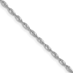 1.5mm 10K White Gold Diamond-Cut Lightweight Rope Chain - Sophia Jewelers