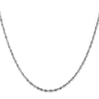 10k White Gold 1.8mm Diamond-Cut Lightweight Rope Chain