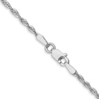 1.8mm 10K White Gold Diamond-Cut Lightweight Rope Chain - Sophia Jewelers