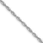 1.8mm 10K White Gold Diamond-Cut Lightweight Rope Chain - Sophia Jewelers