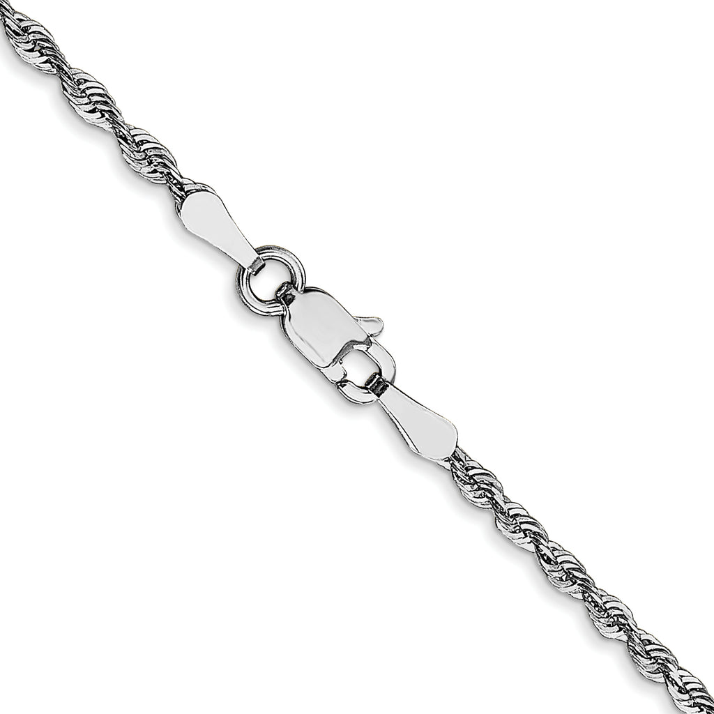 2.0mm 10K White Gold Diamond-Cut Lightweight Rope Chain - Sophia Jewelers