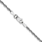 2.0mm 10K White Gold Diamond-Cut Lightweight Rope Chain - Sophia Jewelers